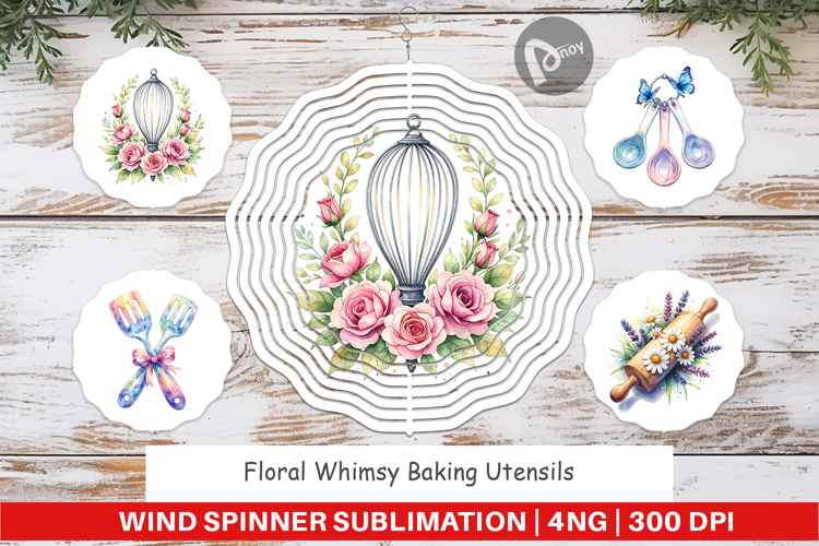 Floral Kitchen Tools Wind Spinner