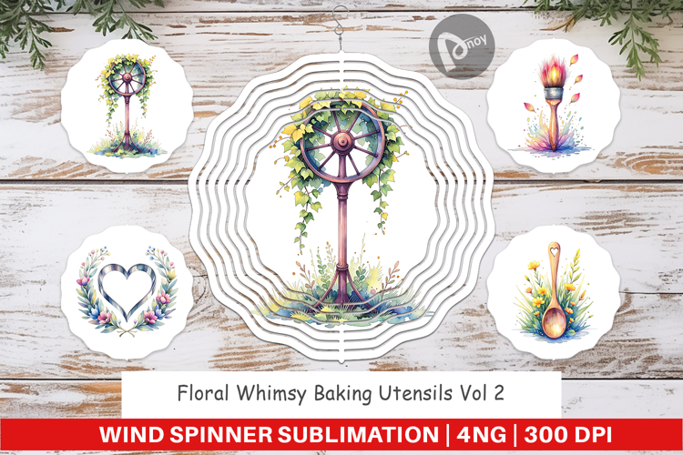 Floral Kitchen Tools Wind Spinner