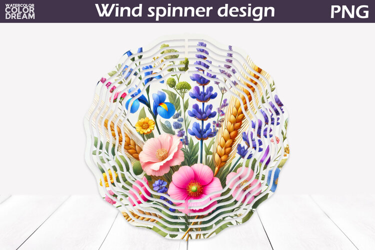 Wildflowers Wind Spinner | Pastel Floral Wind Spinner example image 1