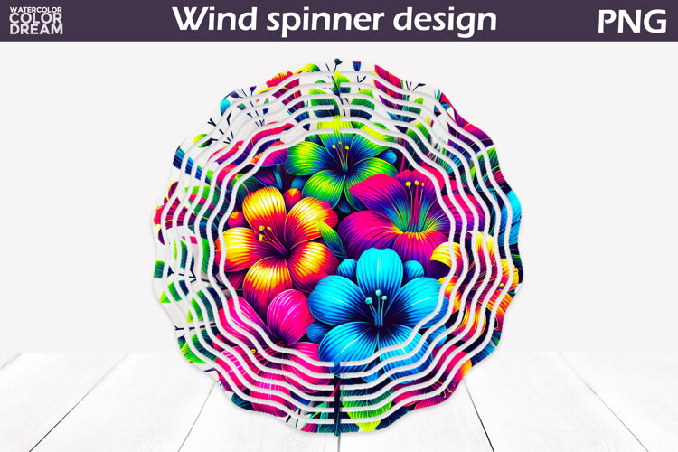 Wildflowers Wind Spinner | Neon Floral Wind Spinner example image 1