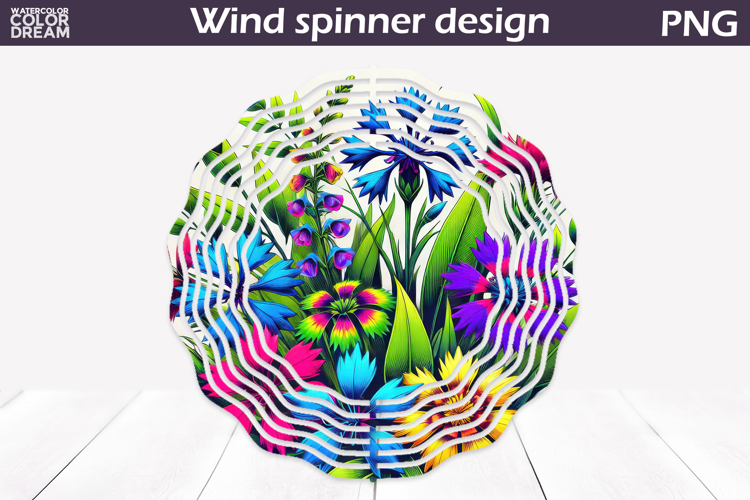 Wildflowers Wind Spinner | Neon Floral Wind Spinner