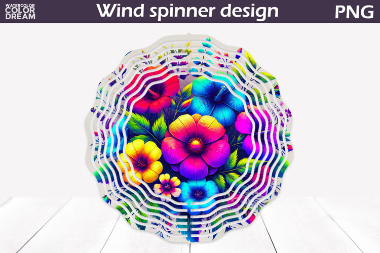 Wildflowers Wind Spinner | Neon Floral Wind Spinner