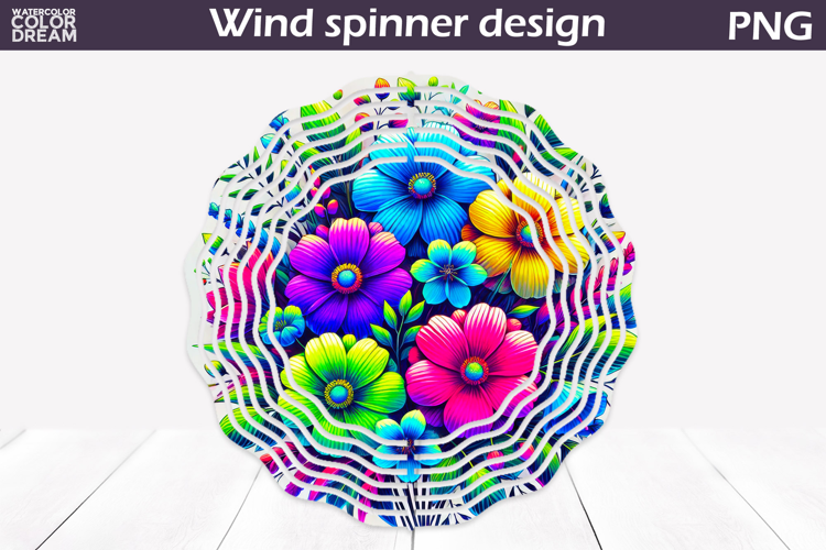 Wildflowers Wind Spinner | Neon Floral Wind Spinner