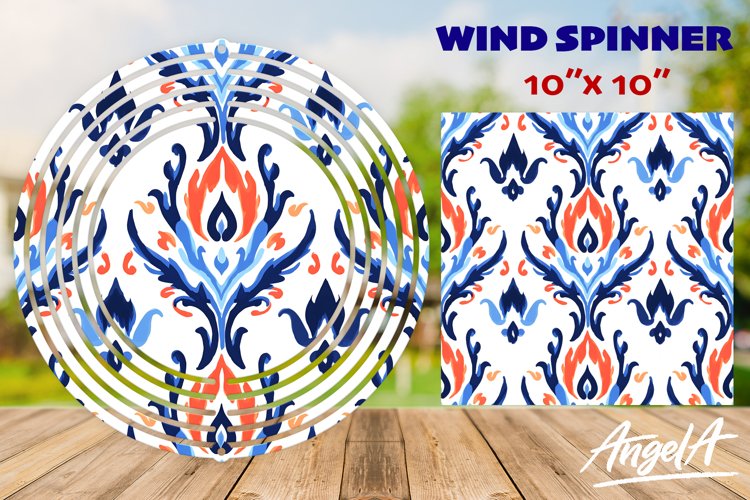 Floral wind spinner sublimation, geometric pattern