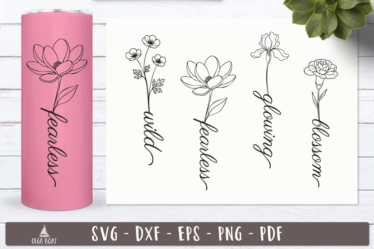 Floral Word Inspirational SVG designs