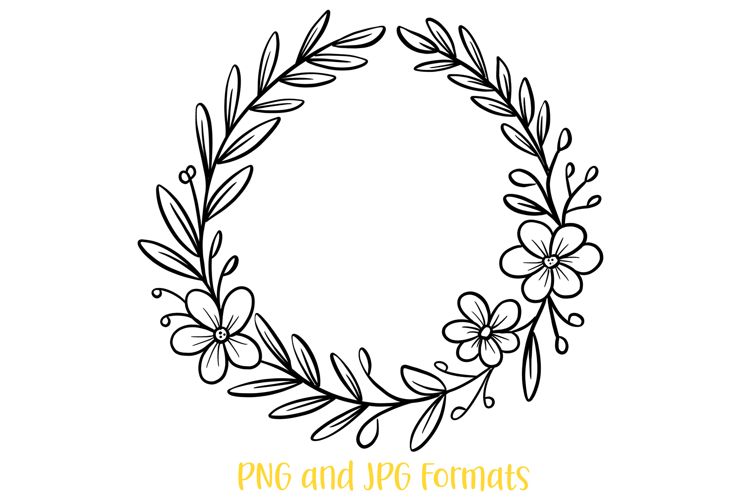 Floral Wreath Flower Illustration Clipart PNG