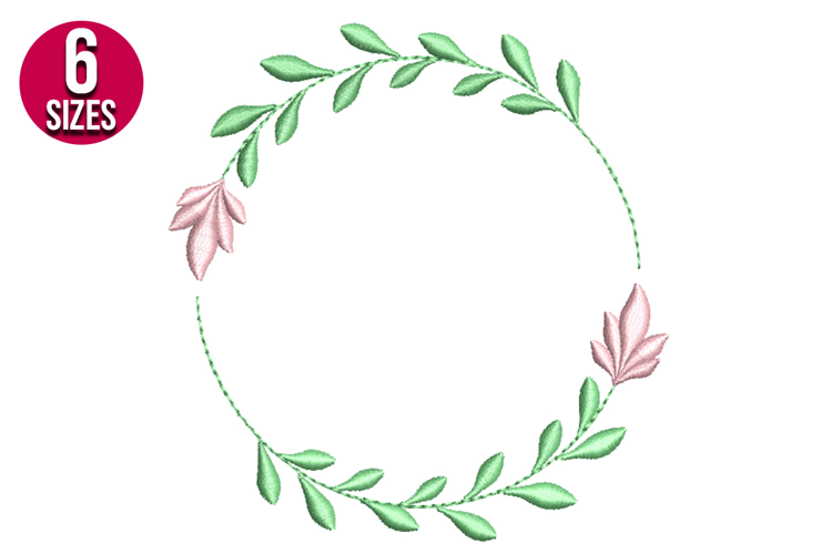 Floral Wreath Machine Embroidery Design - 9 Sizes