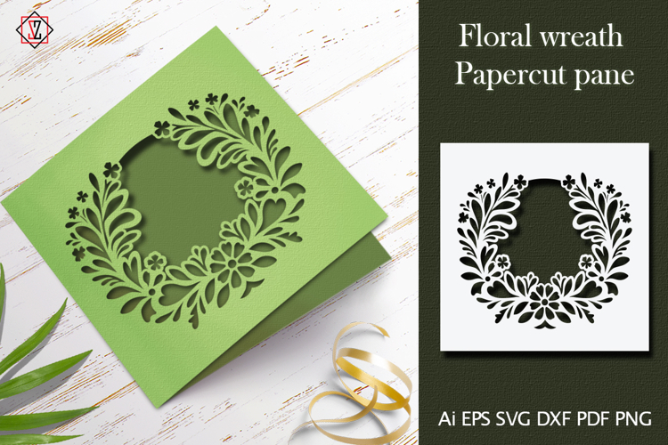 Floral Wreath Papercut Panel/SVG Cutting File