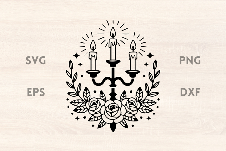 Candles with Roses Halloween SVG