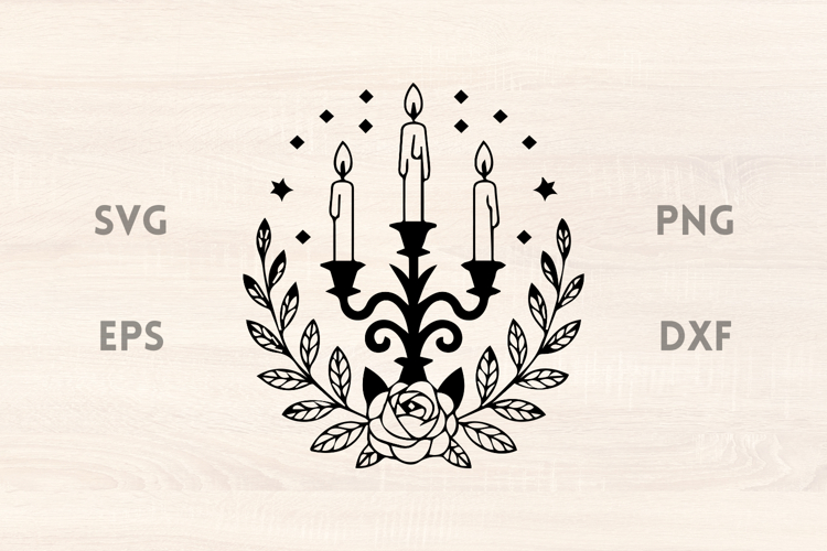 Candle Holder Roses SVG