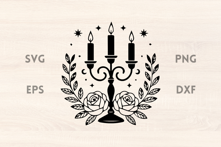 Candle Holder Rose Halloween SVG