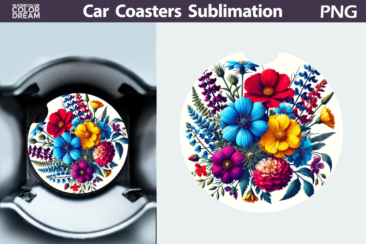 Wildflowers Car Coaster | Flowers Car Coaster