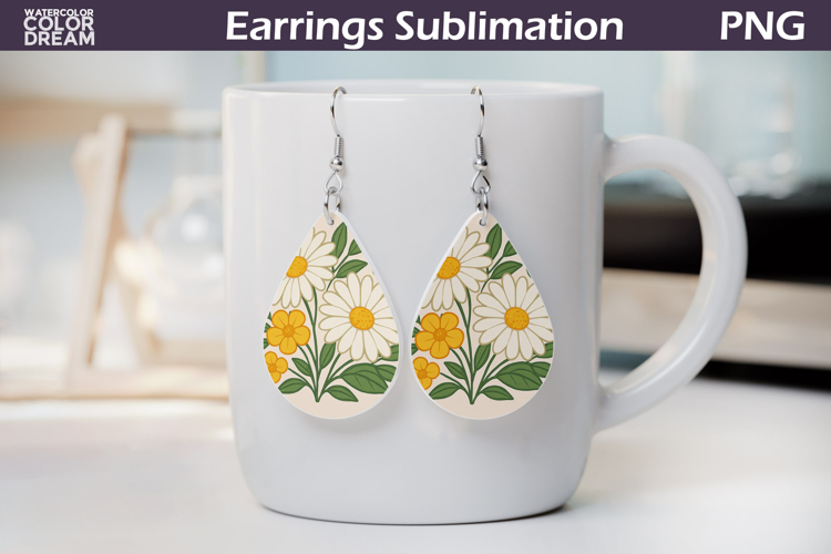 Daisy Teardrop Earrings | Vintage Floral Earrings