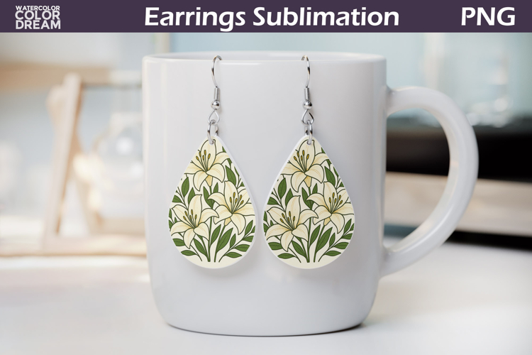 Lilly Flowers Teardrop Earrings | Vintage Floral Earrings