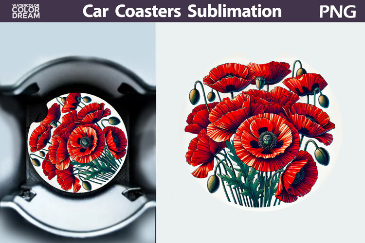 Wildflowers Car Coaster | Flowers Car Coaster example image 1