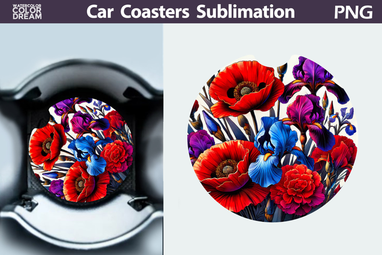 Wildflowers Car Coaster | Flowers Car Coaster