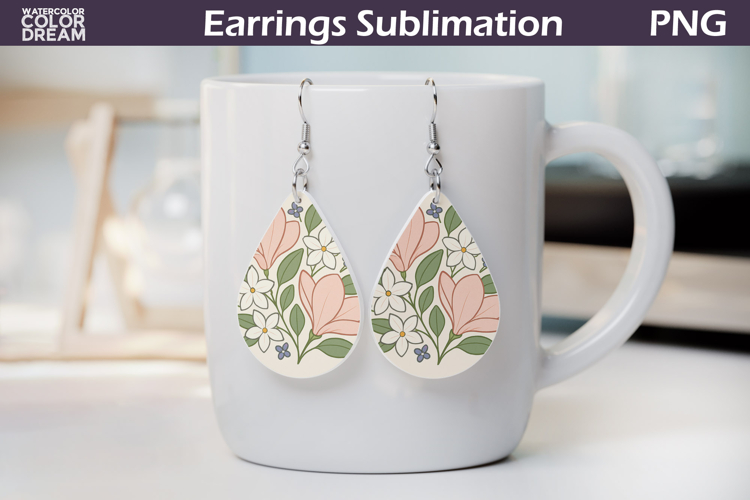 Magnolia Teardrop Earrings | Vintage Floral Earrings