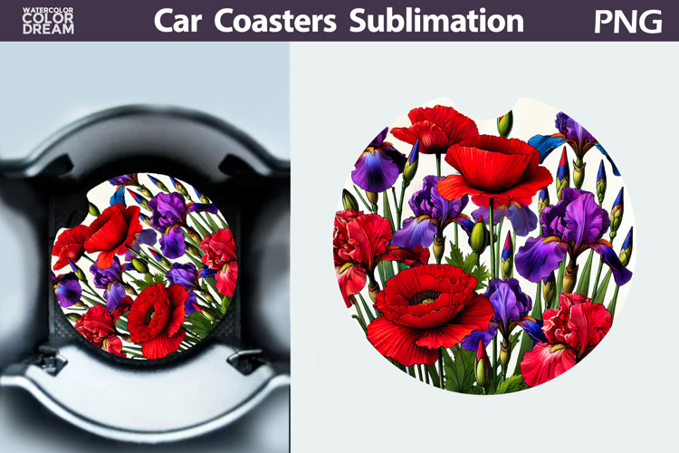 Wildflowers Car Coaster | Flowers Car Coaster