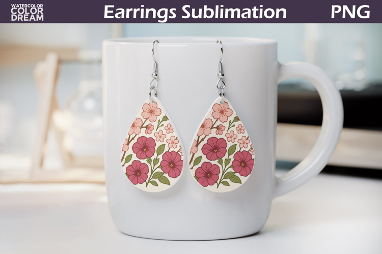 Cherry Blossom Teardrop Earrings | Vintage Floral Earrings