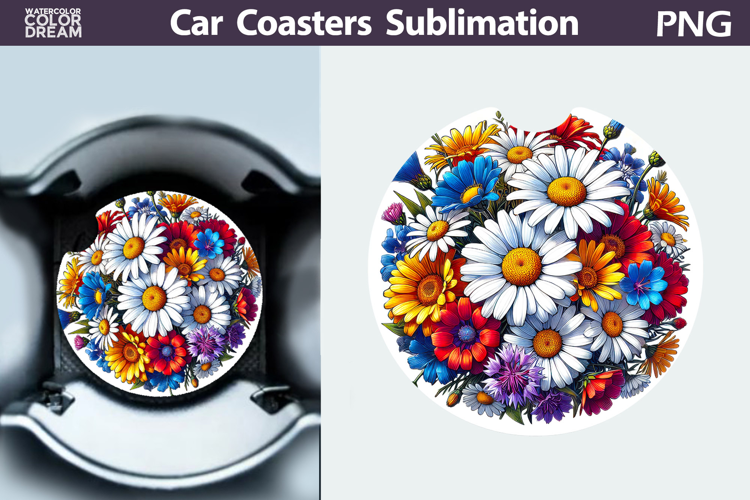 Wildflowers Car Coaster | Flowers Car Coaster