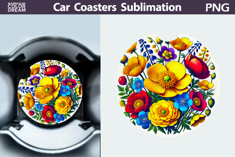 Wildflowers Car Coaster | Flowers Car Coaster