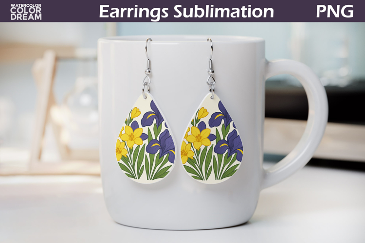 Iris Teardrop Earrings | Vintage Floral Earrings