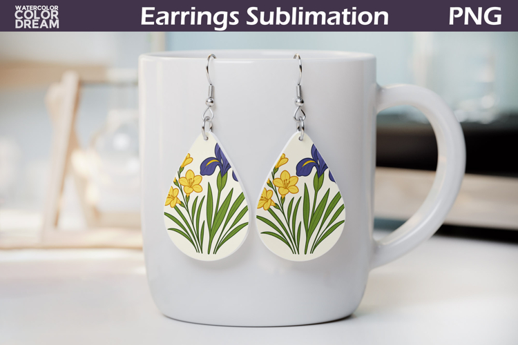 Iris Teardrop Earrings | Vintage Floral Earrings