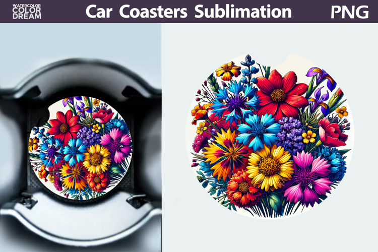 Wildflowers Car Coaster | Flowers Car Coaster