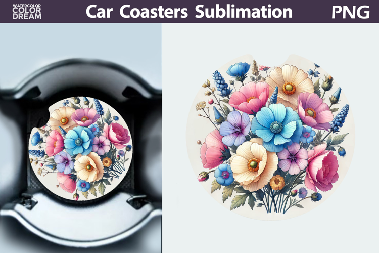 Wildflowers Car Coaster | Flowers Car Coaster