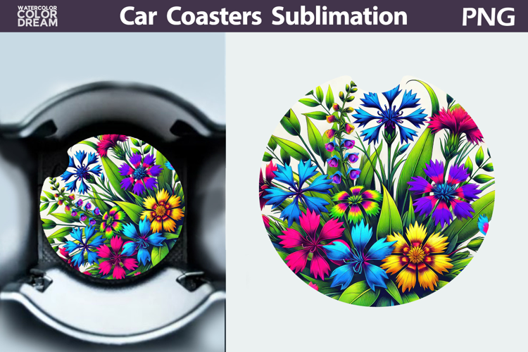 Wildflowers Car Coaster | Flowers Car Coaster