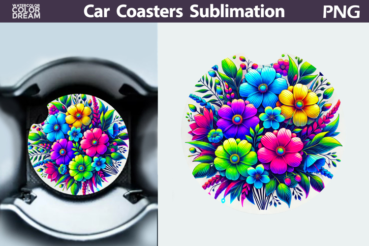 Wildflowers Car Coaster | Flowers Car Coaster