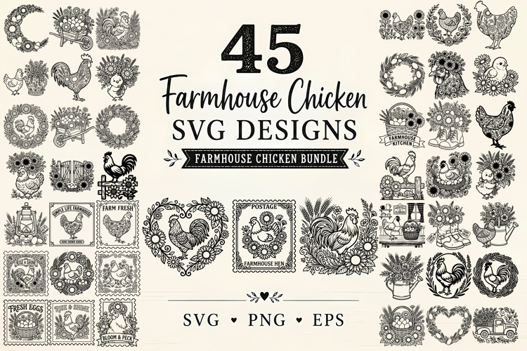 Floral Chicken Svg Image 14