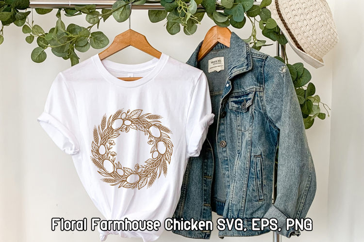 Floral Chicken SVG Design | Farmhouse Chicken SVG