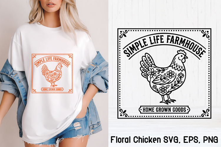 Floral Chicken Svg Image 12