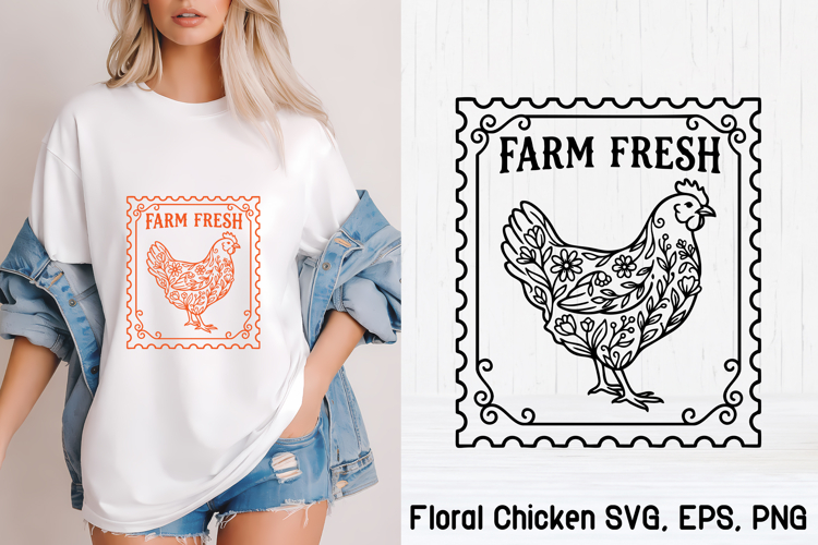 Floral Chicken Svg Image 11