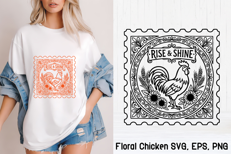 Floral Chicken Svg Image 10