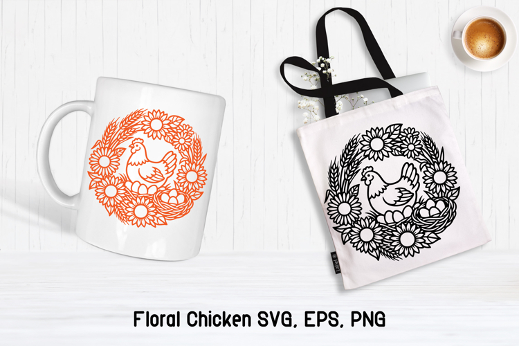 Floral Chicken Svg Image 9