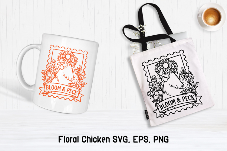 Floral Chicken Svg Image 5