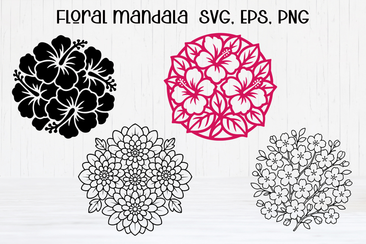 Floral mandala SVG design | Mandala flower clipart