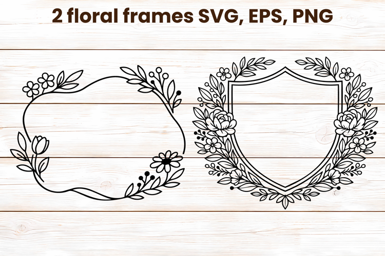 Floral frame SVG design | Flower summer frame clipart