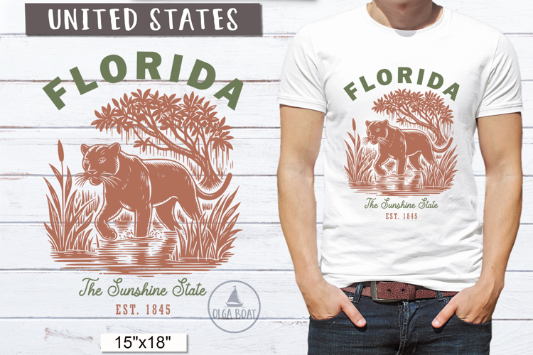 Florida PNG | Vintage United States Sublimation Design