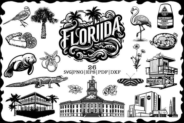 Florida state clipart svg vector