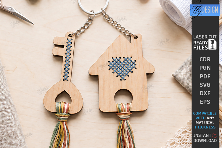 Embroidery Floss Keychain Laser Cut | Thread Holder | Craft