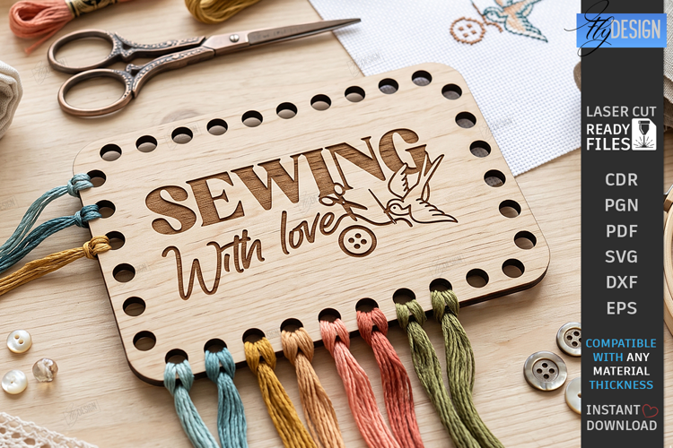 Embroidery Floss Organizer Laser Cut | Thread Holder | Craft