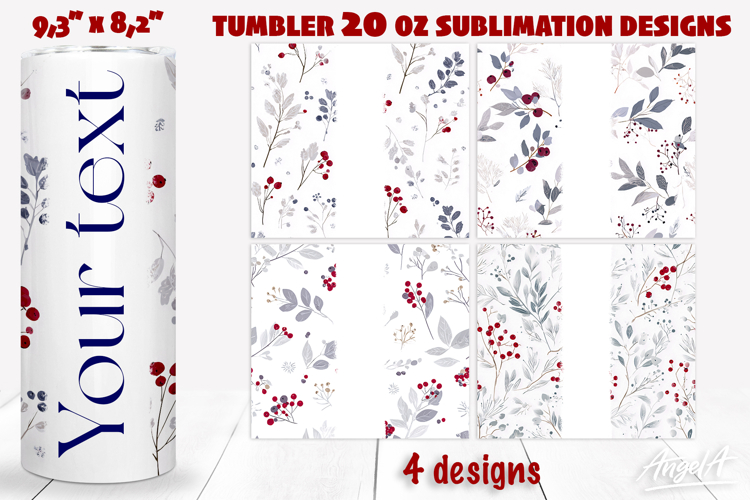 Floral tumbler 20 oz tumbler wrap add name Pastel flowers