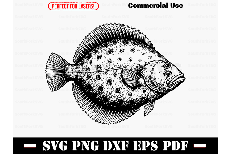 Flounder Design SVG PNG DXF EPS PDF