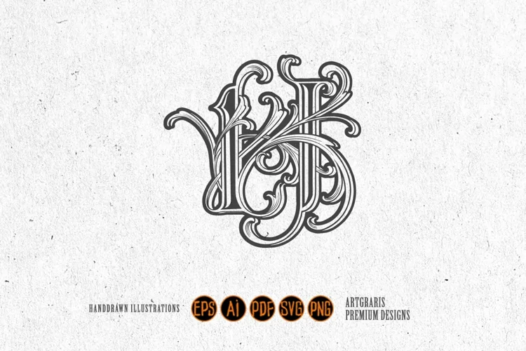 Flourish vintage lettering H monogram logo elegance monochro