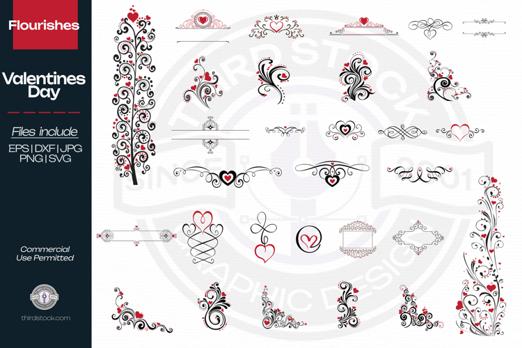 Heart Flourishes and Embellishments