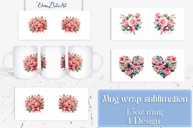 Flowers Mug Sublimation, wild flowers Design Mug