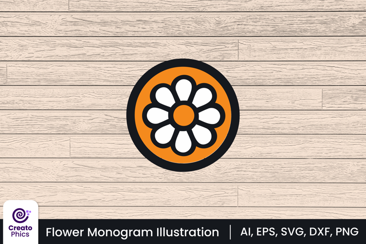 flower monogram vector illustration | circular floral sign